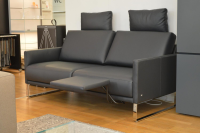 Rolf Benz - Sofa Cara SB168 Leder 38.109 Graublau Kufe Glanzchrom mit Beinauflage - 12