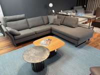 COR - Ecksofa Conseta Stoff 7146 Grau mit Kissen und Kopfstütze - 6