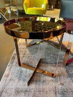 Christine Kröncke - Couchtisch Cross 408 Einlegeplatte Schwarzstahl Matt Schutzlackiert Gestell Metall Rose - 2