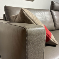 Intertime - Sofa Gil Leder Santana Terra L3385S Grau Braun Füße Metall Schwarz - 3