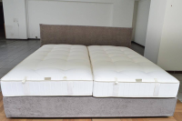 Schramm - Bett Purebeds Chill Stoff Taupe Grau mit 2 Matratze - 3