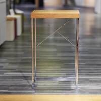 Rolf Benz - Stehtisch Nussbaum Furniert Gestell Stahl Hochglanz Verchromt - 4