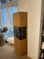 Anrei - Vitrine 750 Asteiche Gebürstet Natur Geölt Mit Glaseinlage Inklusive LED Beleuchtung - 6
