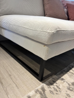 Raum.Freunde - Ecksofa Helmi Stoff 6 Feincord Weiß Metallkufe Schwarz Matt Inklusive Kissen - 5