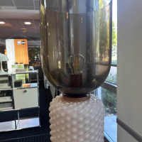 Cassina - Stehleuchte Ficupala Schirm Glas Schlamm Braun Gestell Glas Rosa Fuß Marmor Nero Marquina Schwarz - 7