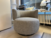 Kartell - Drehsessel K Wait Stoff Texture Grau Beige Füße Schwarz - 5