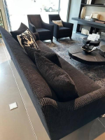 WK Wohnen - Garnitur Brüssel Stoff Diego 8551 90 Black Schwarz Füße Lack Matt Schwarz - 5