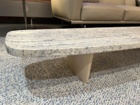 ClassiCon - Beistelltisch Materia Long Table Platte Travertin Natur Vertiefungen Indigo Gefärbt Füße Esche Massiv Natur - 4