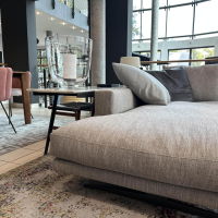 Flexform - Ecksofa Campiello Stoff Extra Elvira N1724 Grau Füße Metall Brüniert Inklusive 8 Kissen - 6