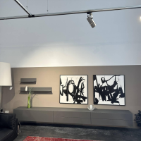 Contur - Sideboard 3900 Glattlack 411 Onyxgrau Abdeckplatte Glas Gefrostet Inklusive L Board Und Design Painting - 7