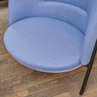 Tecta - Loungesessel DS70 Stoff Dama 75 Mittelblau Blau Gestell Schwarz Pulverbeschichtet Mit Kissen Und Hocker - 10