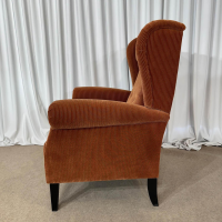 Puhlmann - Sessel Keitum Stoff Velour Coto 02 Orange Füße Schwarz Mit Verstellbarer Lehne Und Nackenkissen - 4