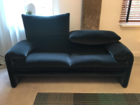 Cassina - Sofa Maralunga 675 06 Stoff Ortigia Cactus Dunkelgrün Füße Schwarz - 2