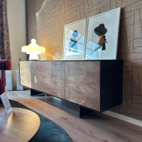 Riva1920 - Kommode Rialto Fly Front Nussbaum Korpus Eisen Lackiert - 10