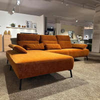 Carina - Polsterkombination EM Setupal Stoff Cosmopolitan Rusty Orange Braun Metallfuß 284 Schwarz Matt Mit Kissen - 2