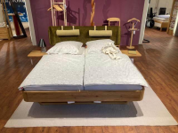 Natura - Bett 1660 Wildeiche Massiv Geölt mit 2 Nachttischen ohne Lattenrost ohne Matratzen - 7