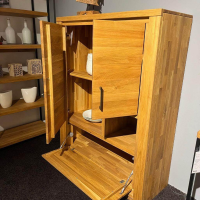 Natura - Highboard Farmingdale Oberfläche Natur Eiche Geölt Griffe Metall Schwarz - 3