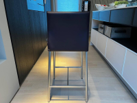 KFF - 2er Set Barhocker Glooh Leder Belo Purple Violett Gestell Chrom Matt Mit Kunststoffgleitern - 2