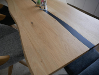 Hartmann - Esstisch LS 992821 Kerneiche Natur Gebürstet Baumkantenprofil Untergestell Holz Anthrazit - 3