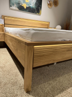 Global - Schlafzimmer Arano Bett  Eiche Natur Massiv Mit Gefrästen Einsatz Ohne Matratze Ohne Topper Inklusive  Kleiderschrank Und Nachtkonsolen Eiche Massiv Griffe Metall Schwarz - 8