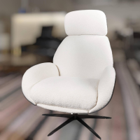 IP Design - Trinity Sessel Holzschale Schwarz Gebeizt Stoff Queen BW1775-171 Beige Weiß - 7