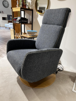 Natura - TV Sessel Sommerville Stoff Amsterdam Blau Grau Drehteller Eiche Bianco 2 Motorisch Mit Akku - 4