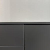 Rietberger Möbelwerke - Wohnwand Deviso Lack Schiefergrau Mit Glasböden Und Beleuchtung - 2