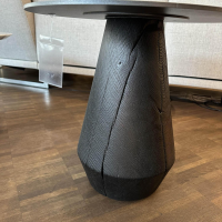 ASCO - Side table Ivy Top sheet steel dark gray textured solid wood cone branded oak black oiled - 2