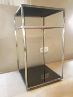 Christine Kröncke - Cameo Konsole Parsolglas Hinterlackiert Rot Schwarz Gestell Edelstahl Matt - 4