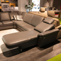 Modulmaster - Wohnlandschaft MM PN1059 Leder BelVita 120 Anthrazit Füße Metall Alufarbig Inklusive Kissen - 5