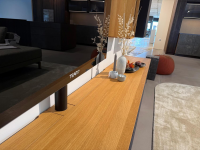 Team 7 - Wohnwand Filigno Eiche Naturöl Farbglas Schwarz Matt Und Rauchglas Mit TV-Säule - 2