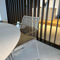 Weishäupl - Essgruppe Slope Outdoor Tischplatte Keramik Ananda Gestell Edelstahl Perlbeige Pulverbeschichtet - 8