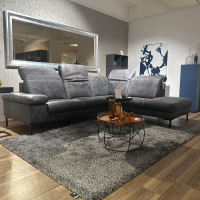 Paul Lindberg - Ecksofa Deno PL Leder W9 Schwarz Füße Metall Schwarz Mit Relaxmotor - 2