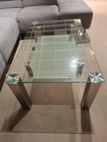 Vierhaus - Couchtisch 4272 Platte Klarglas Gestell Metall Edelstahloptik - 2