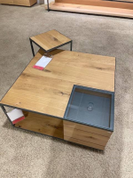 Voglauer - 2er-Set Couchtisch Vcuben Platte Widleiche Rustico Schwarz Gestell Metall Anthrazit - 3