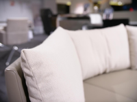 De Sede - Sofa DS 167 Landschaft Leder Select Taupe Grau Füße Edelstahl Inklusive Kissen - 3