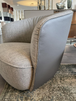 Walter Knoll - Sessel Ishino Stoff 25 Togba 7854 Pebble Grau Rücken Leder Cashmere Graphite - 3