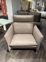 Erpo - Sessel Porto 183 12 Extra Hoch Leder 42 400 Stone Grau Füße 81 Hochglanz - 5