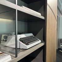 Molteni & C - Wohnwand 505 Türen Eukalyptus Lack Dolomitgrau Und Taubengrau Mit Beleuchtung - 3