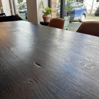 Janua - Esstisch S600 Platte Eiche Geköhlt Gestell Metall Tiefschwarz Matt Pulverbeschichtet - 6