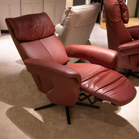 Comfortmaster - Sessel Easyswing 7304 Leder 24 Longlife Cabern Rot Sternfuß Anthrazit Pulverbeschichtet - 5