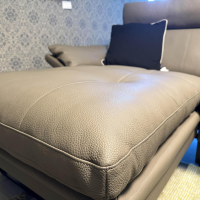 Erpo - Ecksofa Lucca Leder Loden 43 164 Braun Metallkufe Schwarz Inklusive Sessel Und Hocker - 8