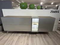 Wimmer - Sideboard Linja Asteiche Naturgrau Hartwachsöl Front Metall Nickelfarbig Mit LED Beleuchtung - 2