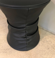 Walter Knoll - Hocker 222 H1 Bellows Leder Colorado Schwarz Gestell Holzkonstruktion Mit Leder Bezogen - 3