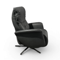 himolla - Sessel 7708 Easy-Swing M Leder Buffalo Bison Schwarz Sternfuß Metall Schwarz Pulverbeschichtet - 8