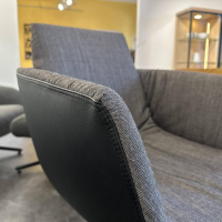 Team 7 - Stuhlgruppe Lui Und Grande Lui Stoff Canvas CA 154 Und Leder L1 Origon Schwarz Gestell Schwarz Matt Pulverbeschichtet - 9