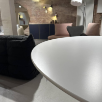 Knoll International - Esstisch Saarinen 1957 Platte Laminat Weiß Säulenfuß Aluminium Weiß Lackiert - 4
