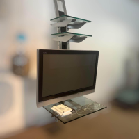 Bacher - Hifi TV Regal Dendera 2009 K15 Kristallglas Mit Metall Silber Drehbar Und Elektrisch Verstellbar - 4