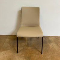 Walter Knoll - Stuhl Liz 1302 Leder Ascot Pearl Beige Gestell Bronze Schwarz Matt Mit Filzgleitern - 4