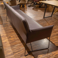 Musterring - Seating group Picara Leather 3 Lomé Anthracite And Fabric VI Hugo Mustard Yellow Frame Metal Black - 12